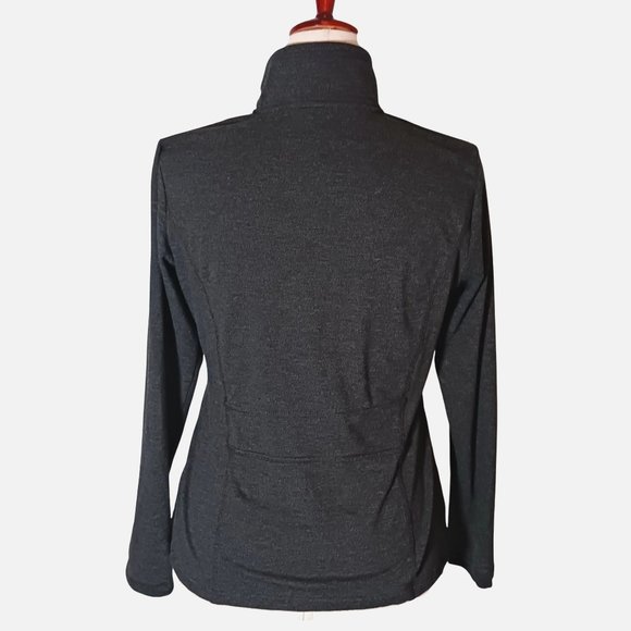 Everlast Athletic Womens Full-Zip Mock Neck Jacket in Charcoal Gray, Size L - Picture 4 of 13